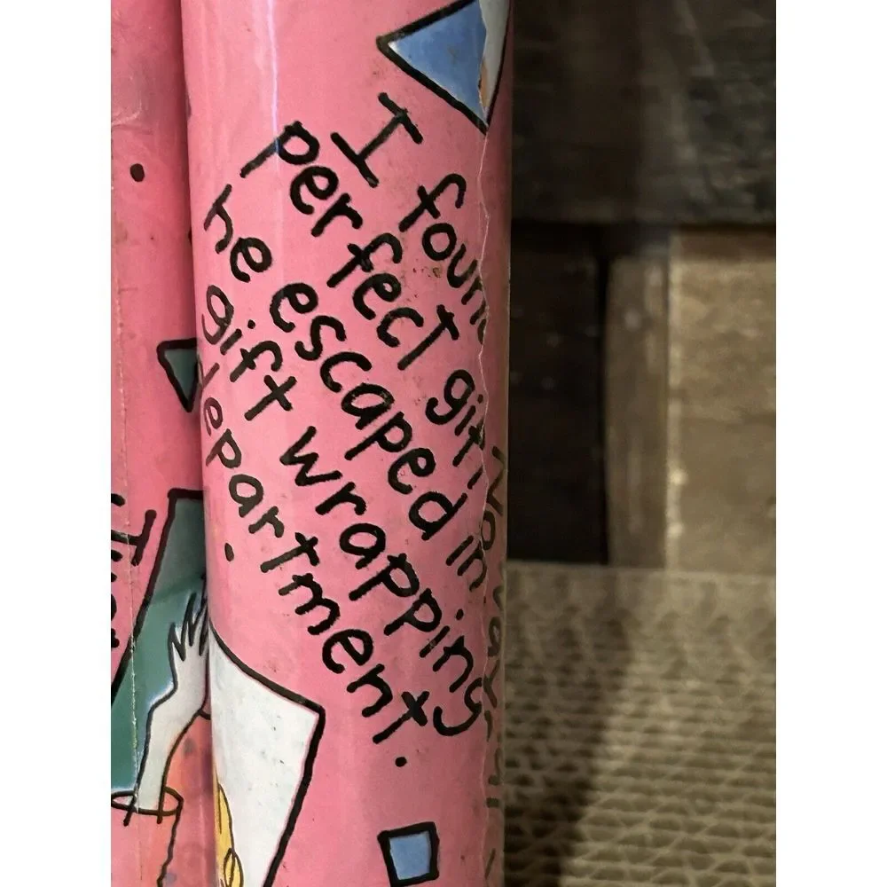 American Greetings Forget Me Not Two‎ Gift Wrap VTG Happy Birthday Sex Goddess